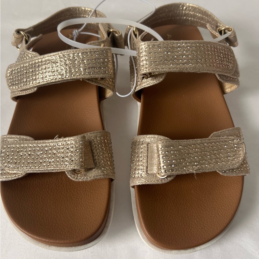 Andiamo Comfy Strap Summer‎ Sandals, Gold, 6/12 M, NWOT